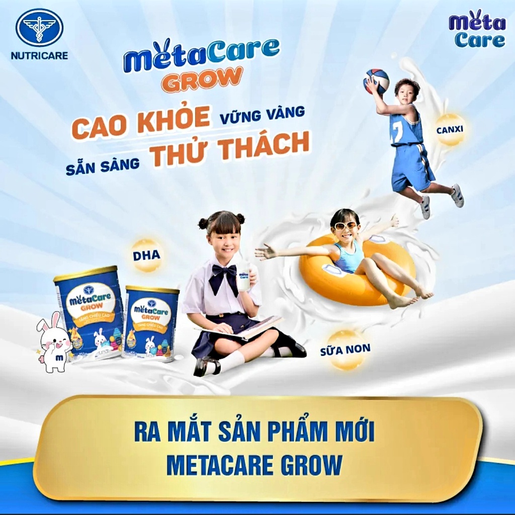 [HSD T11-2025] Sữa Bột Nutricare MetaCare GROW 0+ 850g Tăng Chiều Cao Và Miễn Dịch.