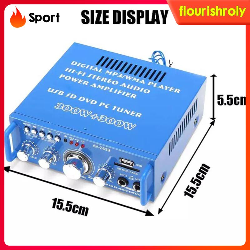 Bộ Khuếch Đại Âm Thanh HIFI 600W Mini Bluetooth 5.0 Kèm Điều Khiển Từ Xa