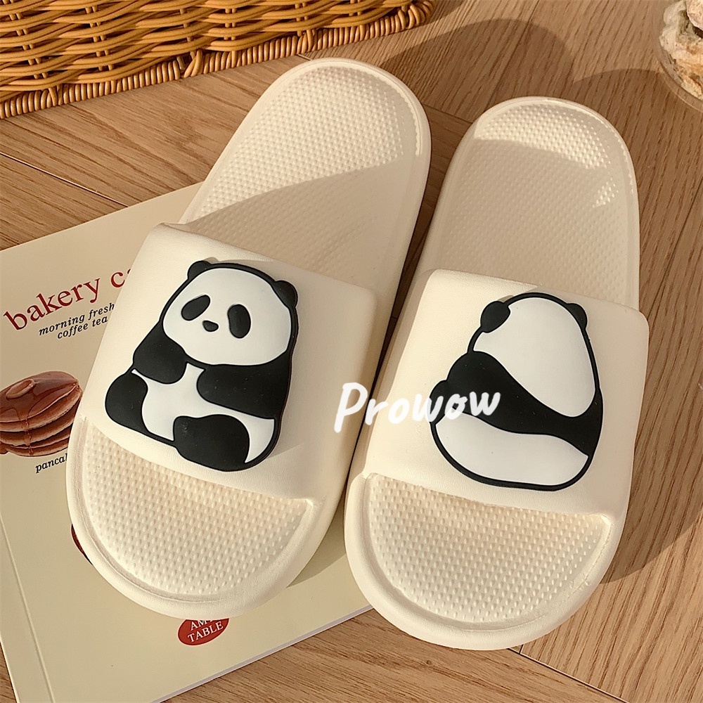 Prowow❤Dép Đi Trong Nhà Đế Mềm Hình Gấu Trúc Dễ Thương Cho Nữ