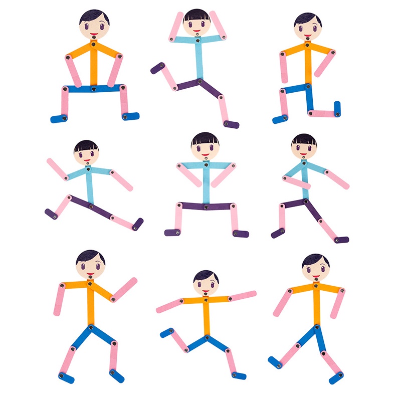 Đồ Chơi Người Đàn Ông Bằng Gỗ Có Thể Di Chuyển Theo Phương Pháp Montessori Giúp Bé Học Hỏi