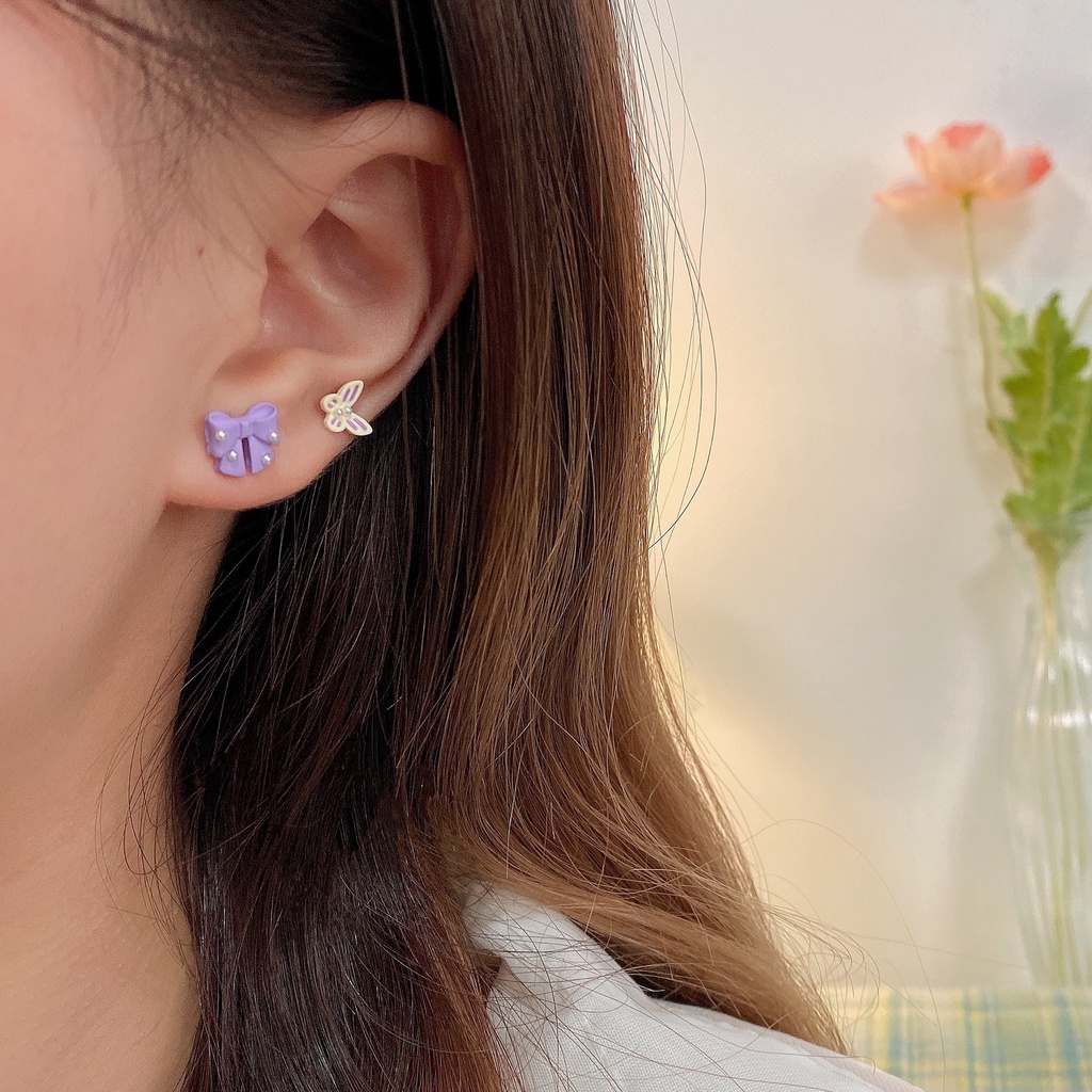 Bông Tai Mạ Bạc 925 Thiết Kế Đơn Giản Thời Trang Cho Nữ