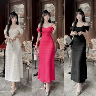 Váy Body 2 dây tay dơi dáng dài sang chảnh