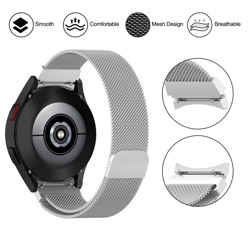 Dây Đeo Kim Loại Từ Tính Cho Đồng Hồ Thông Minh Samsung Galaxy Watch 6 Classic 5 Pro 4 44mm 6 Classic 47mm 43mm