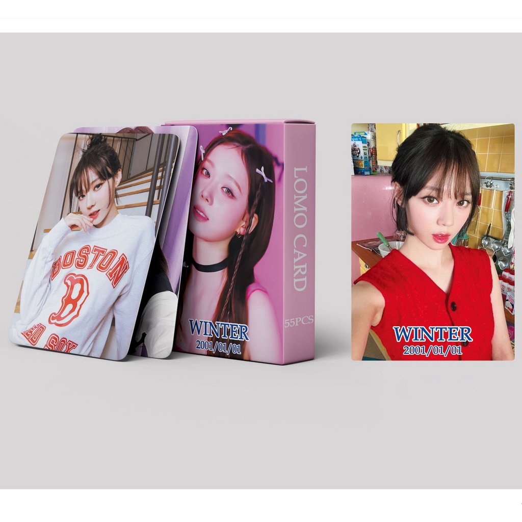 55pcs/box WINTER AESPA Photocards Album MY WORLD Lomo Cards Kpop Postcards LETAOTAO2023