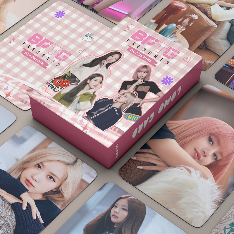 55pce/box BP Pink Venom Postcards LISA ROSE JISOO JENNIE Ready For Love Lomo Card BLACK PINK BPTG Kpop Photocards Album New Arrivals