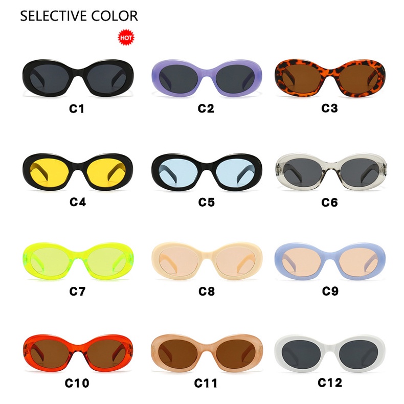 Kính Mát Gọng Oval Phong Cách Retro Thời Trang Cho Nữ