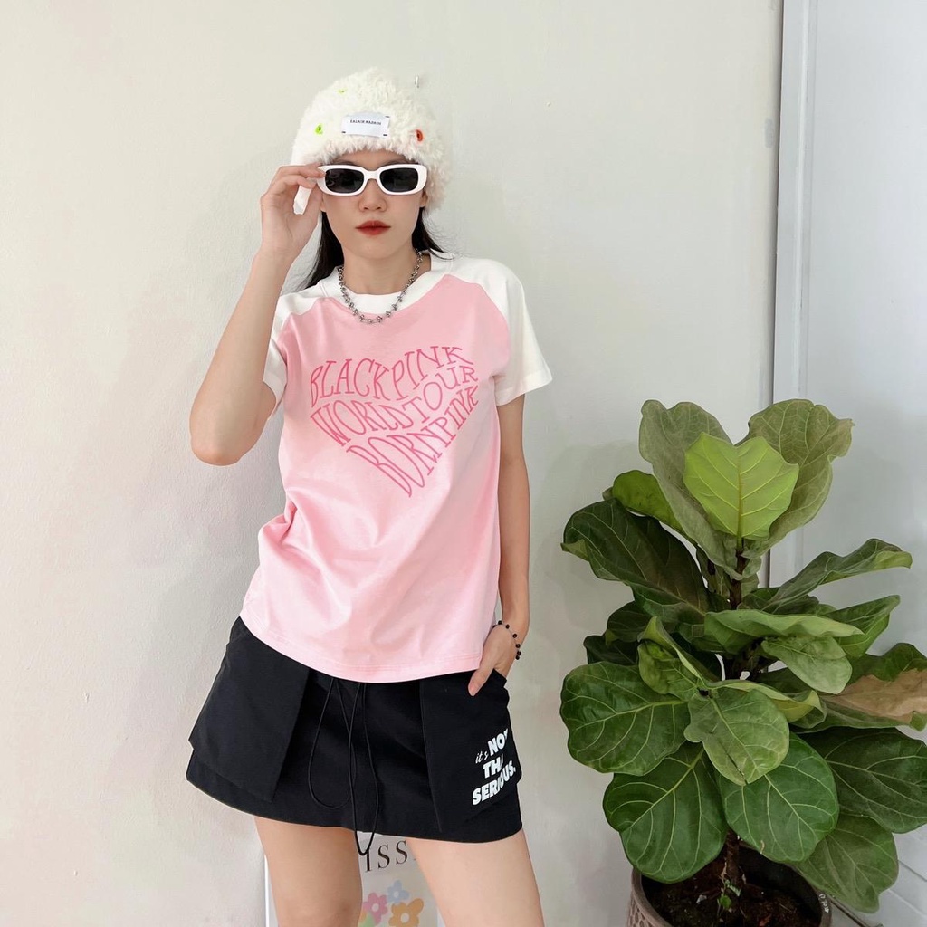 Baby tee Blackpink word tour áo thun form vừa