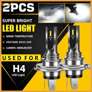 2 bóng đèn pha h4 9003 hb2 led siêu sáng 6000k 360 độ