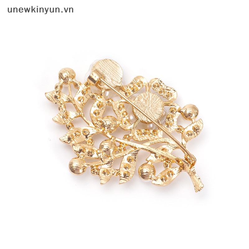 Ghim Cài Áo Hình Hoa Đính Đá Ngọc Trai Lấp Lánh Chống Ánh Sáng Thời Trang Cho Nữ
