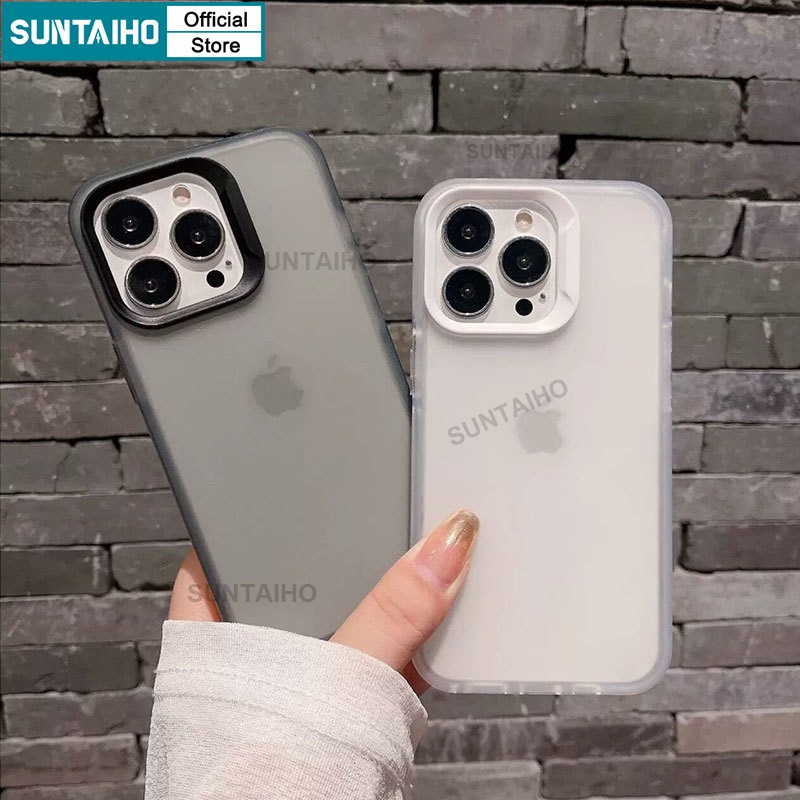 Suntaiho Ốp lưng ốp iphone đen Ốp Điện Thoại ốp iphone silicon Nhám Trong Suốt Chống Sốc Cho iPhone 15 14 Pro Max 13 12 iPhone 11 Pro Max XR XS Max IP 7 8 Plus