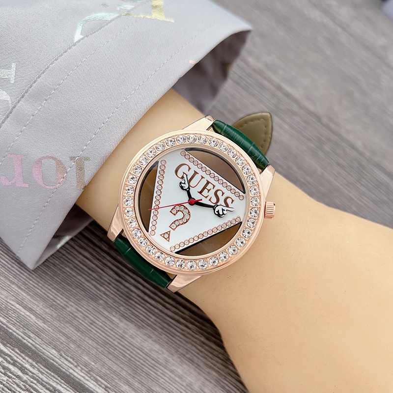 Đồng Hồ quartz Đính Đá Với Dây Đeo Da