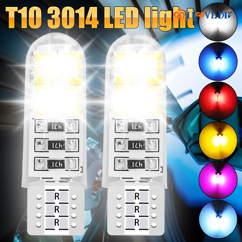 Bóng Đèn T10 3014 24SMD Siêu Sáng Chống Thấm Nước Tiết Kiệm Năng Lượng Nhiều Màu Tùy Chọn Cho Xe Hơi