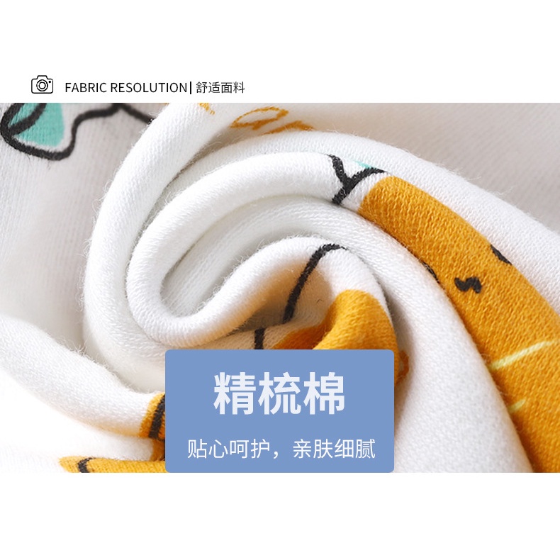 Bộ Đồ Ngủ cotton Tay Dài Giữ Ấm Mùa Thu Phong Cách Hàn Quốc Cho Bé Sơ Sinh 60-130cm