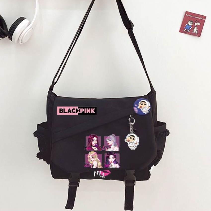 Túi Xách Canvas Cỡ Lớn In Hình BLACKPINK Thời Trang Cho Nữ
