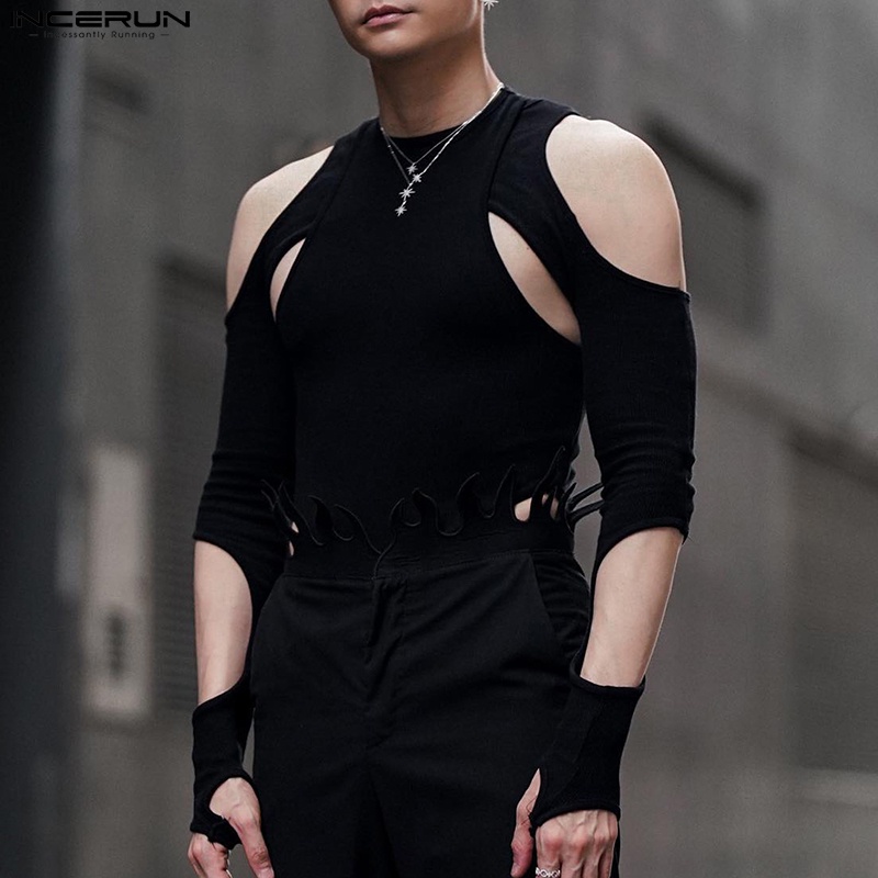 Áo liền quần INCERUN tay dài phong cách cá tính thời trang quyến rũ cho nam