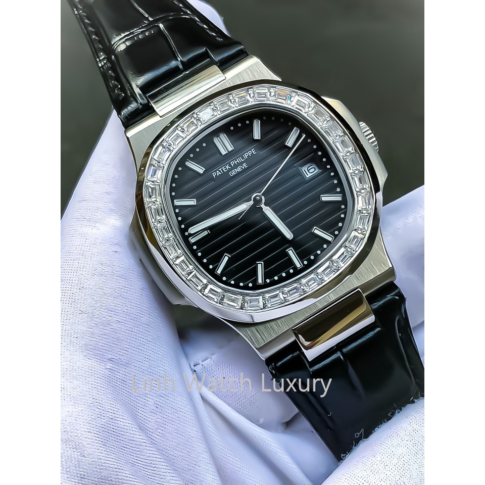 Đồng Hồ Nam Patek_Phi.lippe. 5711 Viền Đá CZ, Máy Cơ Automatic cao cấp