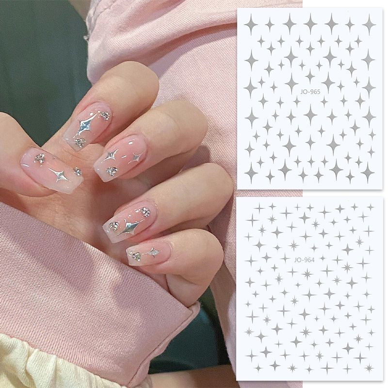 Simple laser stars manicure stickers / ins style shiny bronzing manicure accessories / nail self-adhesive slider stickers / diy art dec decor decals for women girls