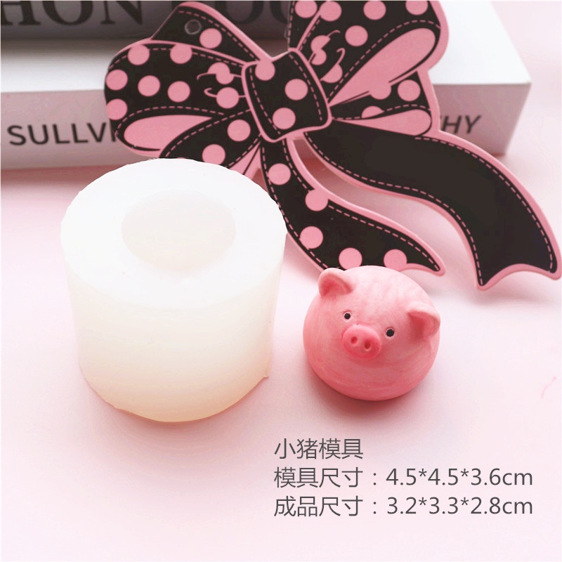 Khuôn Silicone Hình Chim Cánh Cụt / Heo / Thỏ Làm Bánh Hấp