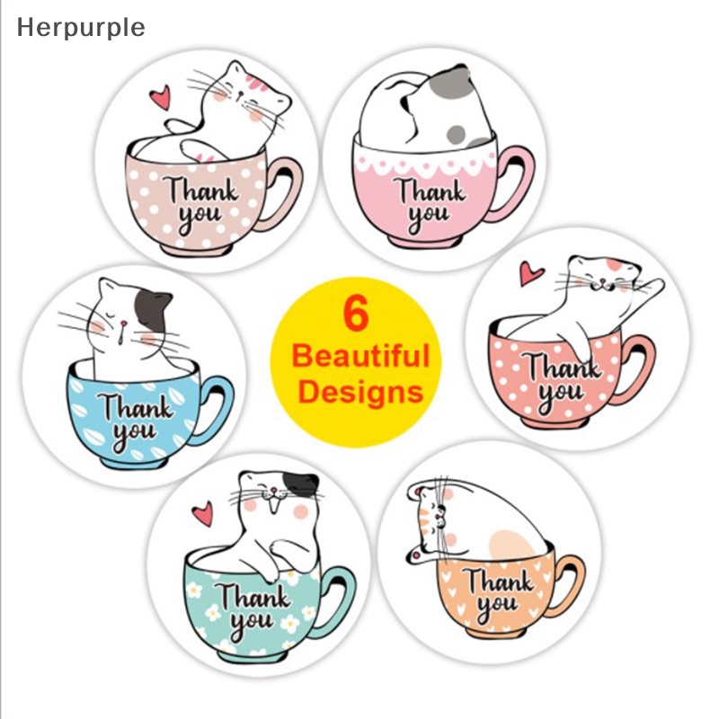 Bộ 500 Miếng Dán Tròn In Chữ thank you Dùng Trang Trí Quà Tặng vn