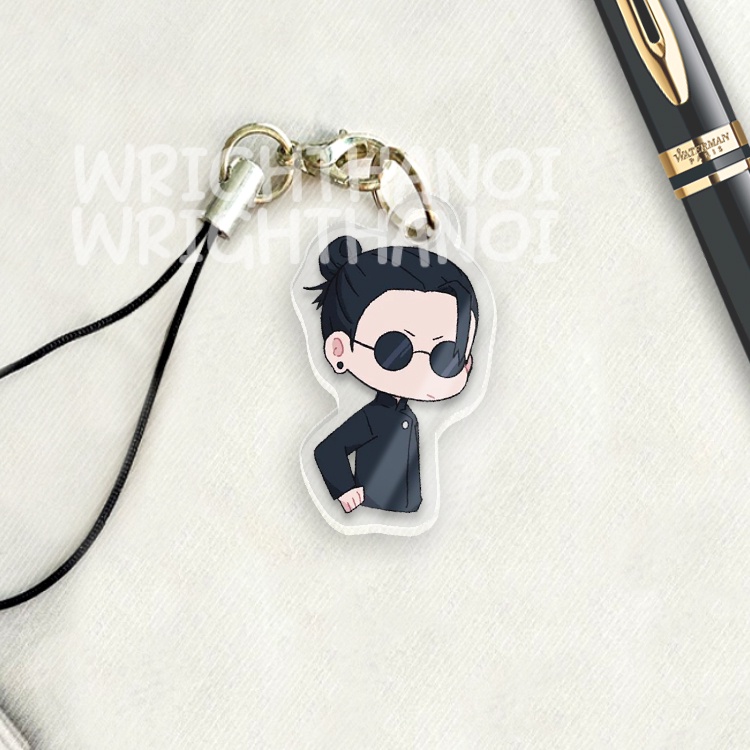 Móc treo điện thoại, dây đeo điện thoại, móc khóa acrylic Jujutsu Kaisen Gojo Satoru anime chibi cute trang trí ba lô