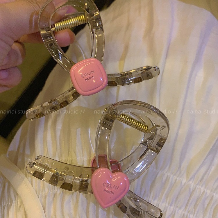 Kẹp Tóc Hình Cá Mập / Chữ Love Màu Hồng Ngọt Ngào Cho Bé Gái Mã 2023