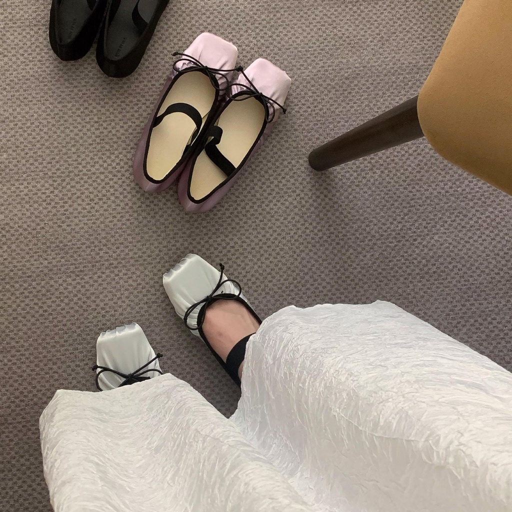 Giày Búp Bê Mary Jane Mũi Vuông Phong Cách Thời Trang Mùa Hè 2023 Mới