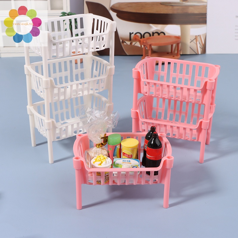 Vastji 1/12 dollhouse thức ăn nhỏ giỏ đựng trái cây búp bê nhà giỏ xếp chồng lên nhau phụ kiện trang trí nhà búp bê vn