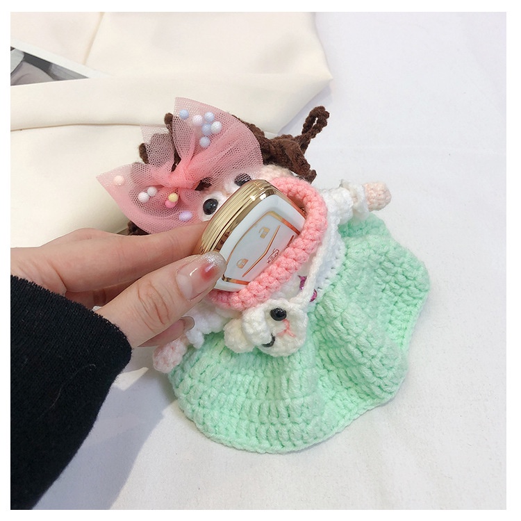 Túi đeo chéo nữ thương hiệu len búp bê nhỏ ngọc trai dễ thương
