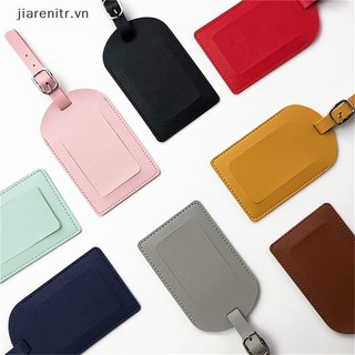 Ji fashion màu rắn da pu thẻ hành lý phụ kiện du lịch tên id địa chỉ portable tag vn