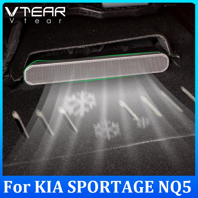 Vtear for kia sportage nq5 2022 2023 ghế ô tô 2 chiếc nắp chống chặn cửa gió dưới, phụ kiện nội thất bằng thép không gỉ, bạc, đen, bộ phận sửa đổi nội thất ô tô