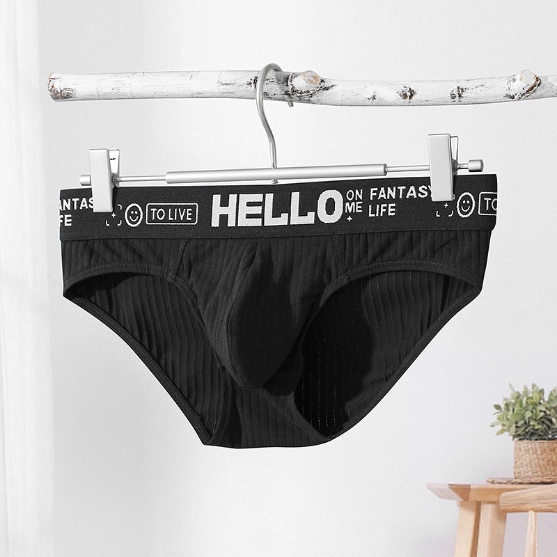 Quần Lót Ba Chiều 95% Cotton Lưng Vừa Màu Trơn Thoáng Khí Phong Cách Mới Cho Nam 306