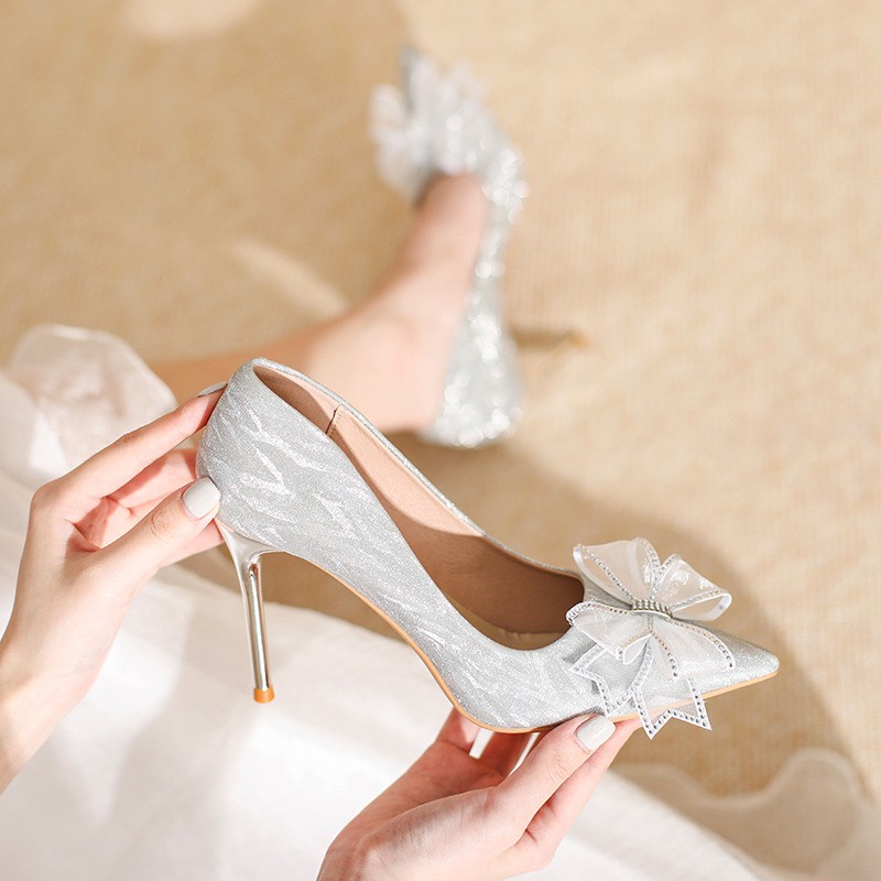 Giày cao gót NHŨ NƠ CÁNH TIÊN bít mũi gót nhọn 7-9 phân  mã U9