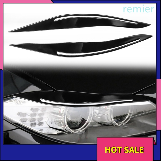 Re 1 cặp đèn pha phía trước bằng sợi carbon lông mày mí mắt vỏ đèn pha trang trí tương thích cho bmw 5 series f10 2010-13