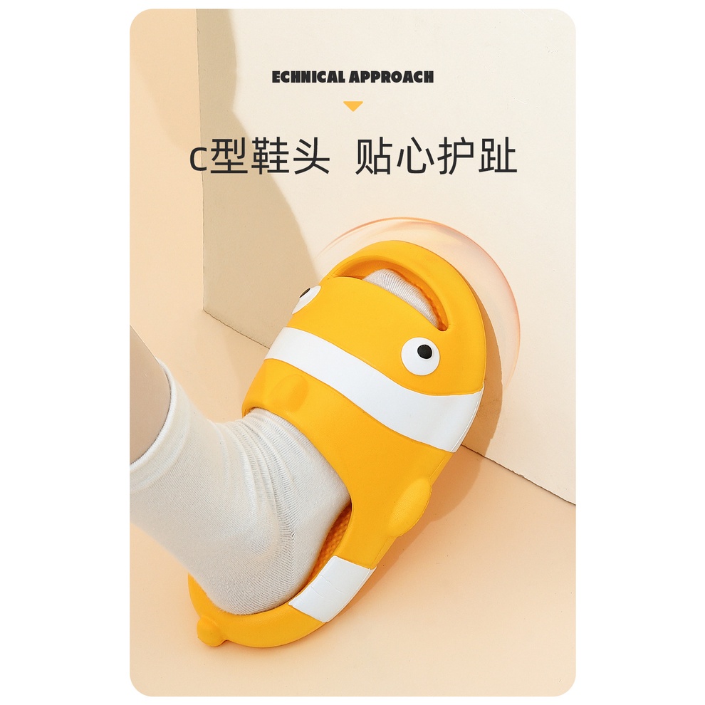 ZTAIXIELUA Dép cá hề nemo đế bánh mì dép cá koi dép cá vàng nemo màu cam cho nam nữ siêu nhẹ cho người lớn chất EVA mềm dẻo