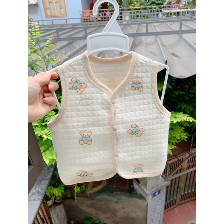 Áo Gile trần bông, nỉ nhung dày mềm mùa Đông cho bé sơ sinh