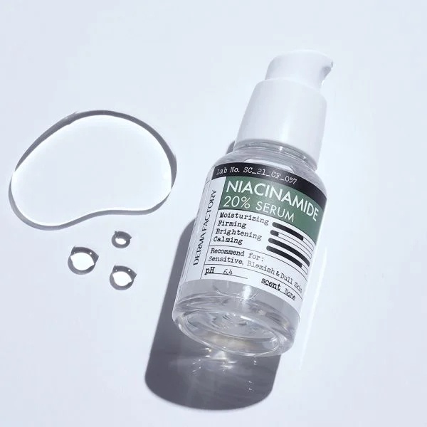 Serum Niacinamide 20%, Tinh chất dưỡng trắng Derma Factory 30ml dưỡng ẩm, làm dịu, nâng tông nhẹ nhàng