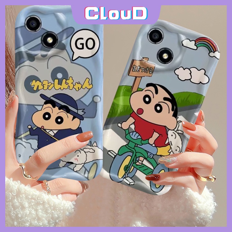 Đối với realme c25y c31 c3 c30 c1 c20 c35 c25 c12 c53 c11 c55 6i 9i c15 c21y c21 c33 5i 5s 7i 5 c25s c20a c2 3d gợn sóng cặp đôi cạnh cong phim hoạt hình hài hước bút chì màu shin-