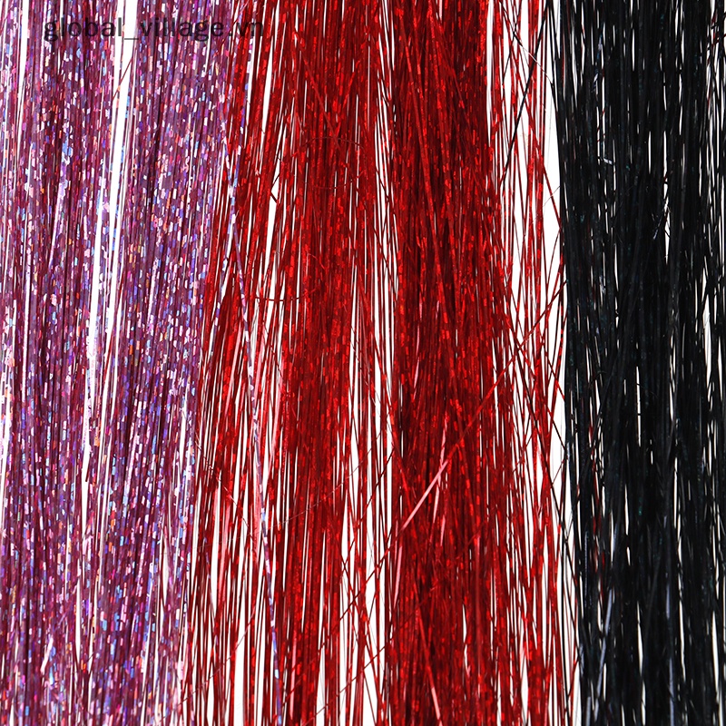 120 sợi dây buộc tóc bling silk hair flare strands glitter rain hair decor