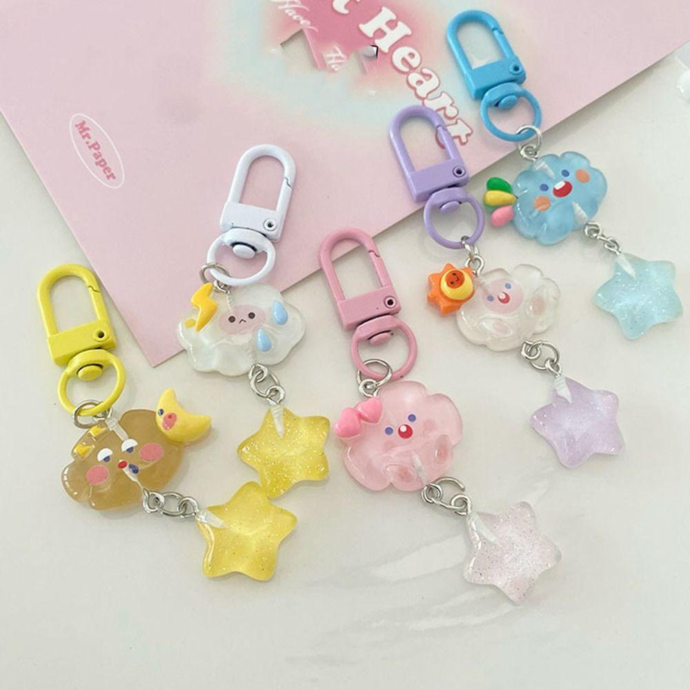 Shanhai Móc Khóa resin Hình Đám Mây Ngôi Sao Hoạt Hình Phong Cách Hàn Quốc Cho Nữ