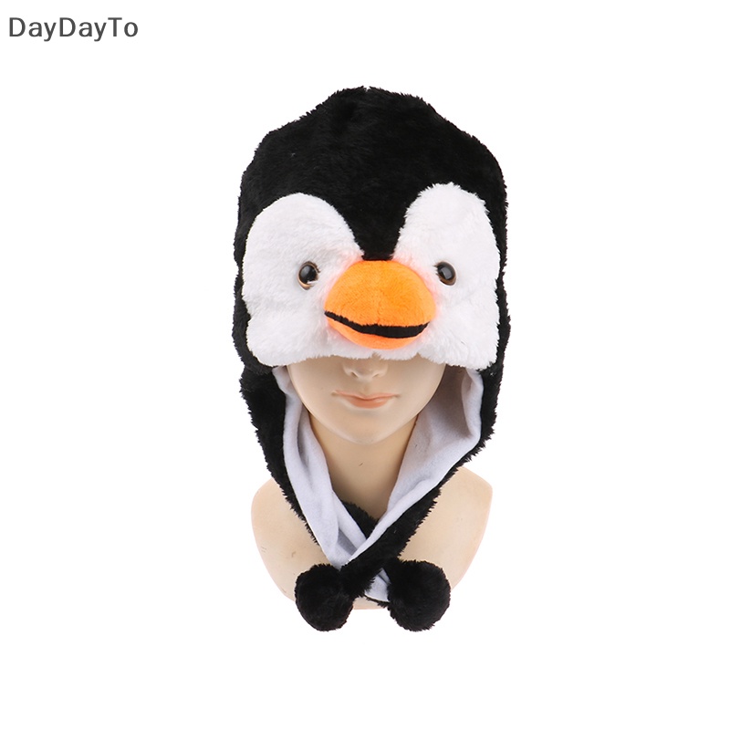 Daydayto phim hoạt hình động vật chim cánh cụt linh vật sang trọng ấm áp mũ ấm 1pc.