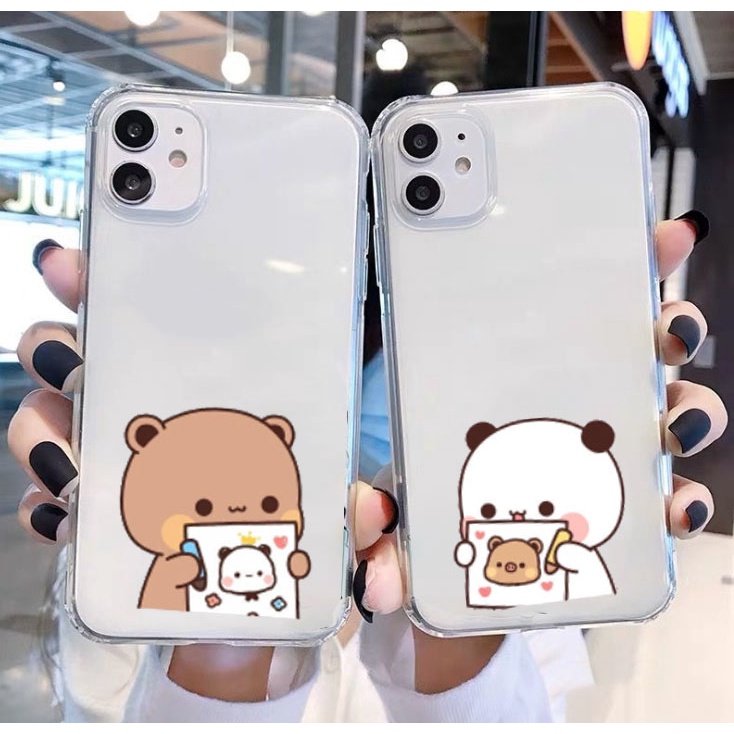Cặp đôi vỏ cho iphone 17 16 15 14 13 12 11 pro max plus Air bear couple case vỏ đựng điện thoại gấu 
