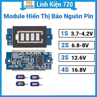 Mạch hiển thị mức năng lượng pin 1s / 2s / 3s / 4s đo dung lượng pin, acquy