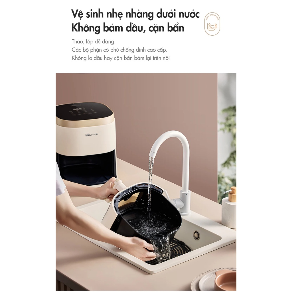 Nồi Chiên Không Dầu 5L Bear QZG-F15E3 - Hàng Chính Hãng