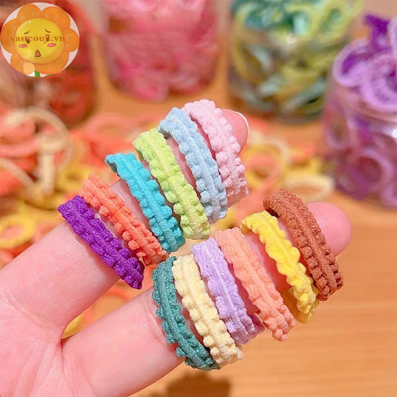 Vastji 50 cái dây buộc tóc đàn hồi cho bé gái nylon trẻ em giá đỡ tóc đuôi ngựa scrunchies trẻ em dây cao su dây buộc tóc mềm phụ kiện vn