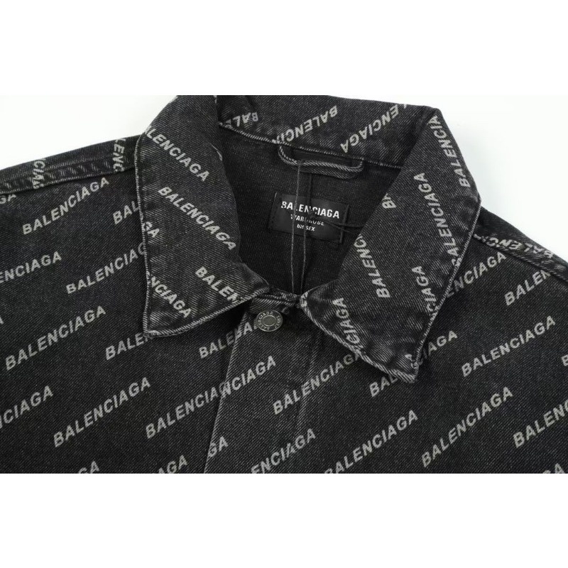 ❤️❤️Sn sàng & sn sàng❤️❤️ Balencia *** denim jacket nam thêu jeans wear ladies long-sleeved couples top