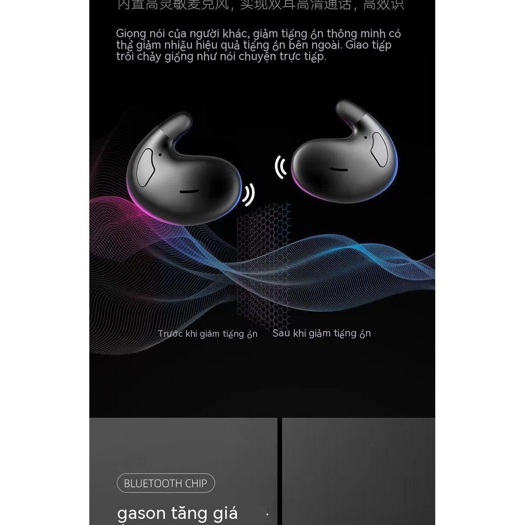 Tai nghe Bluetooth dẫn truyền xương siêu mỏng không vào tai ngủ thật không dây vô hình nằm nghiêng có thể đeo không ép t