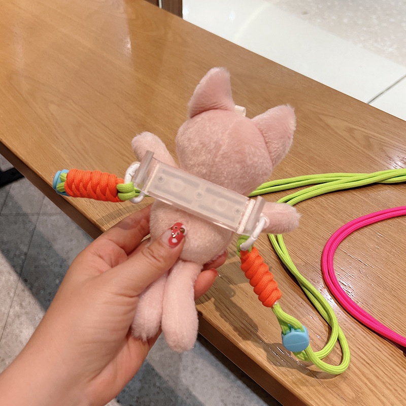 Ere1 lotso stellalou linabell phim hoạt hình điện thoại di động kẹp lưng dễ thương chuỗi chéo búp bê gấu dâu