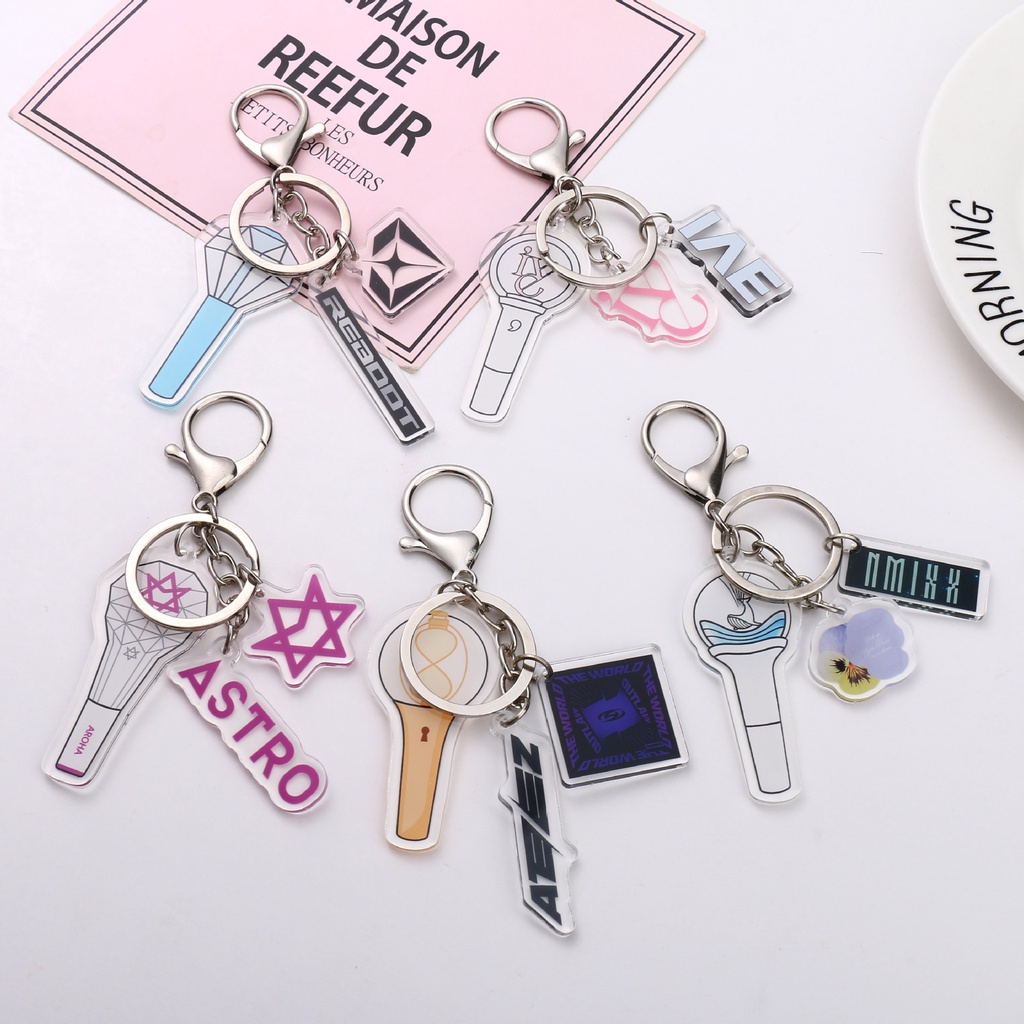 Kpop nmixx ive ateez astro 3-piece keychain set bag charm