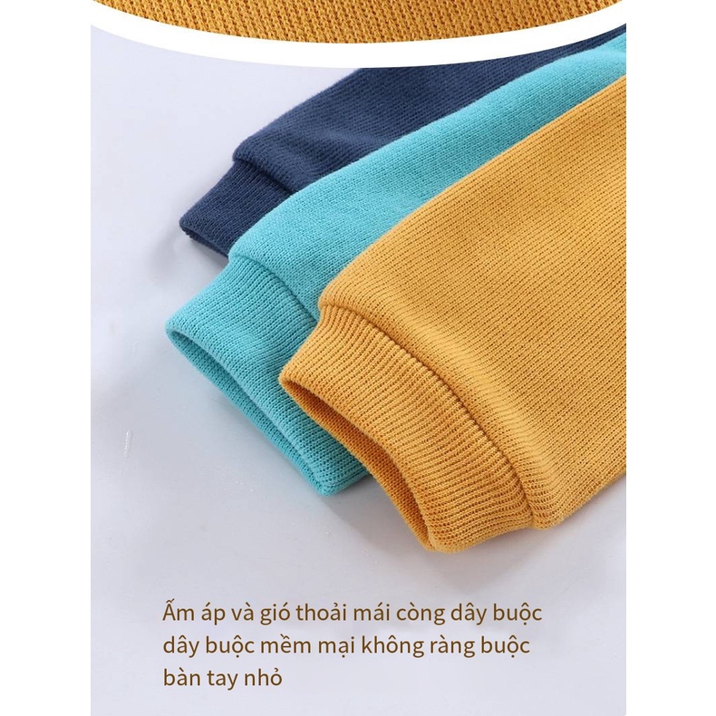 Áo vệ sinh trẻ em màu tinh khiết thêu áo pull phiên bản Hàn Quốc áo khoác