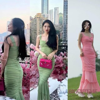 [] - Phụ nữ không tay váy bodycon đuôi cá hem v cổ cutout ruched party dress cho cocktail beach club streetwear